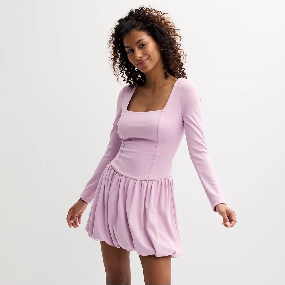 NWT Live To Be Spoiled Long Sleeve Bubble Dress Purple Juniors Size L
